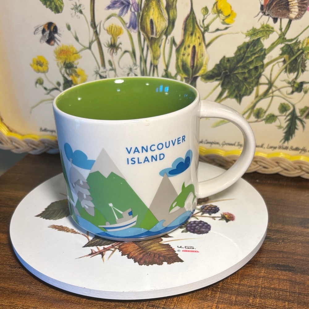 Vancouver Island Green and White Mug